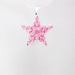 Pendant 30cm - Andromeda-Salmon Organza - Pendant 30cm - Laiton argenté